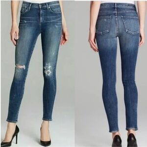 Citizens of Humanity Rocket High Rise Skinny Distressed Denim Blue Jeans Size 28